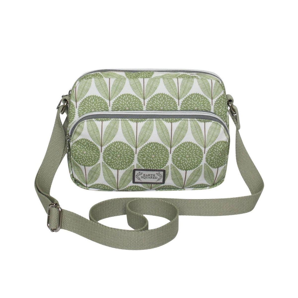 Sac Bandoulière Femme écologique En Jute – Motif Fleurs, Petit Format, Passeport