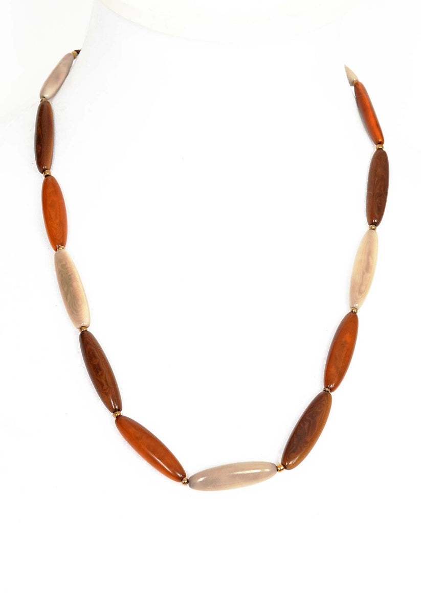 Collier Sautoir En Tagua (ivoire Végétal) Fait Main - Modèle Unique N°8