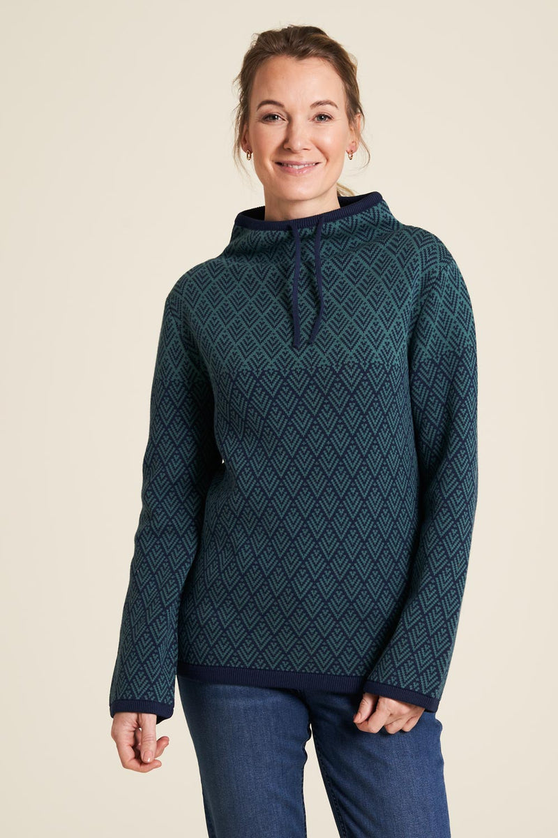 Pull à col roulé chaud pour femme en coton biologique