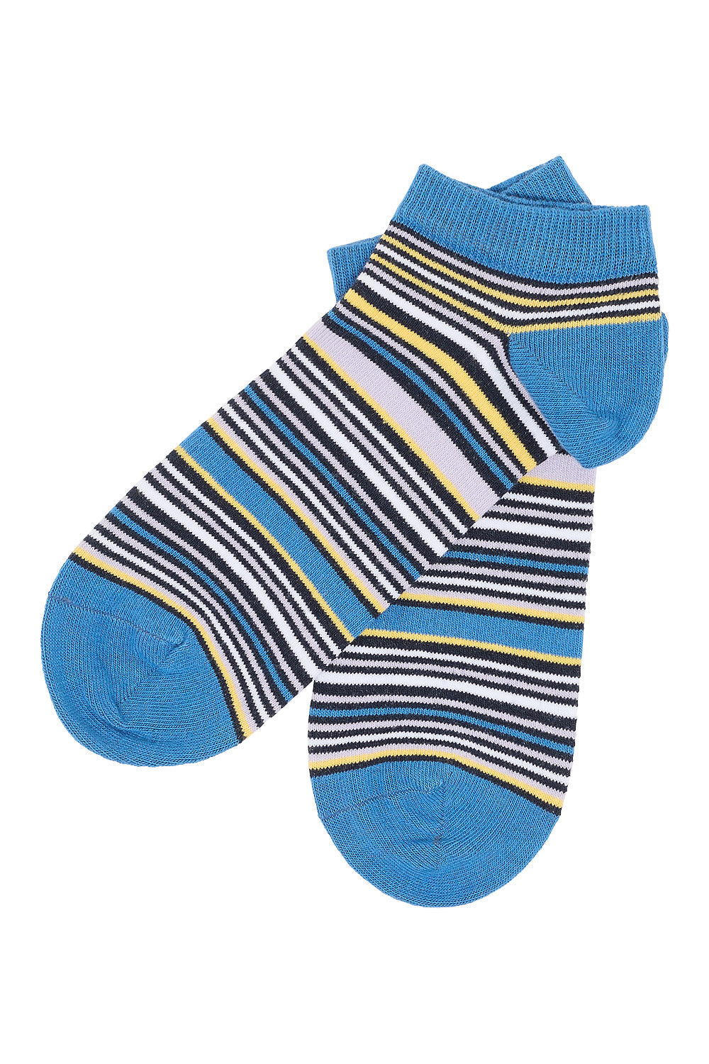 Socquettes rayures bleues en coton bio