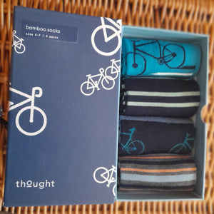 Coffret de chaussettes vélos et rayures pour homme en bambou