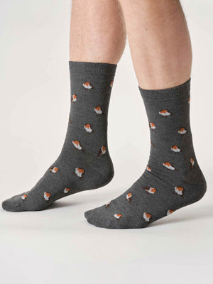 Chaussettes rouge gorge en bambou pour homme