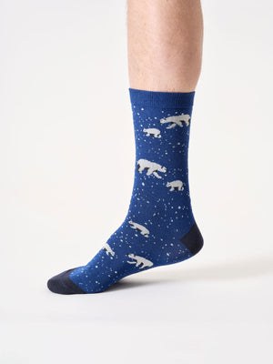 Chaussettes ours polaire en bambou pour homme