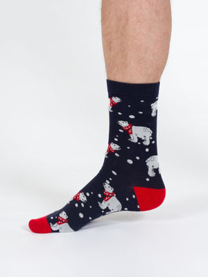 Chaussettes ours polaire en bambou pour homme