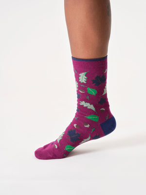 Chaussettes feuilles d'automne en bambou
