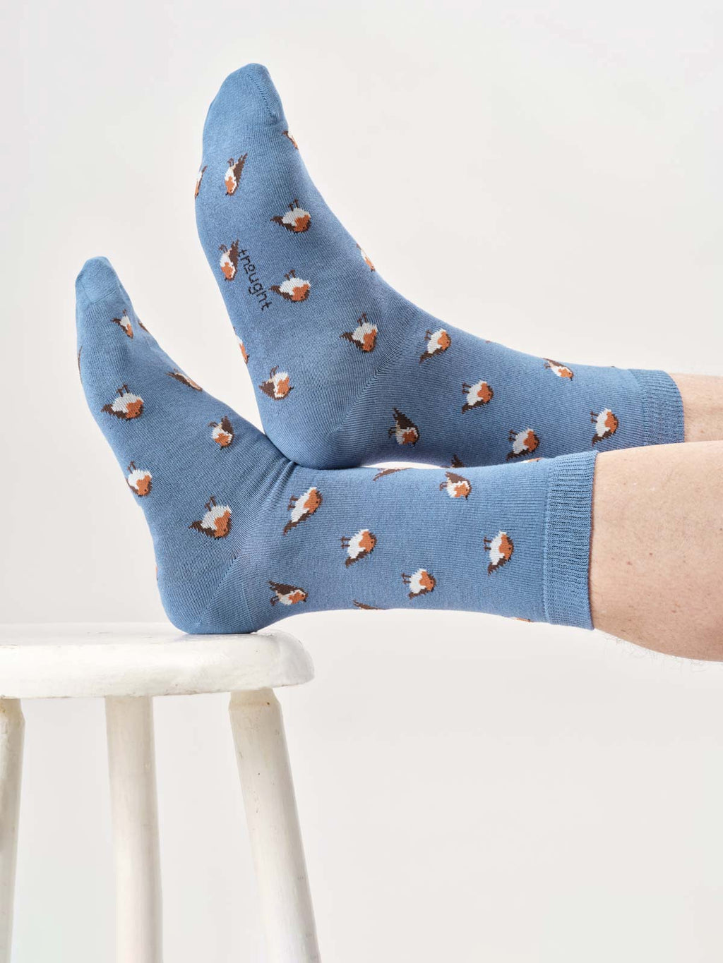 Chaussettes rouge gorge en bambou pour homme