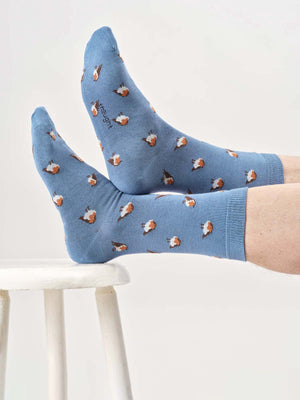Chaussettes rouge gorge en bambou pour homme