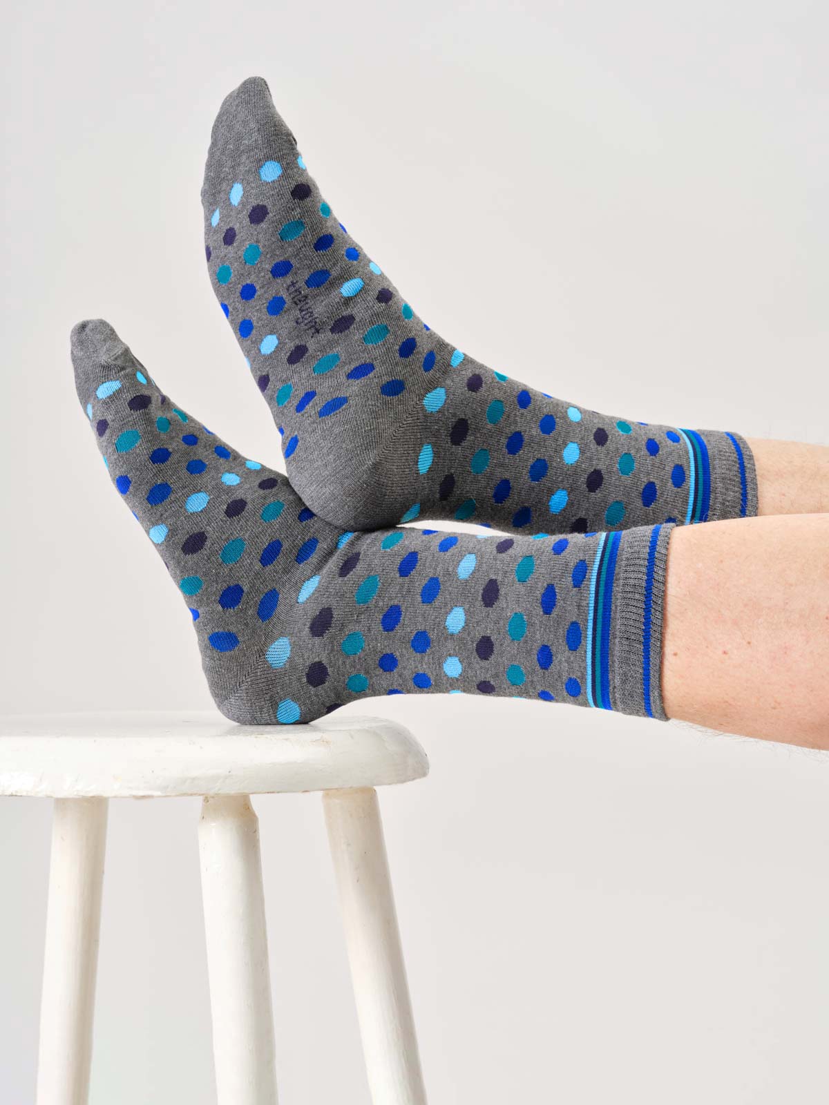 Coffret de chaussettes pois et rayures pour homme en coton biologique