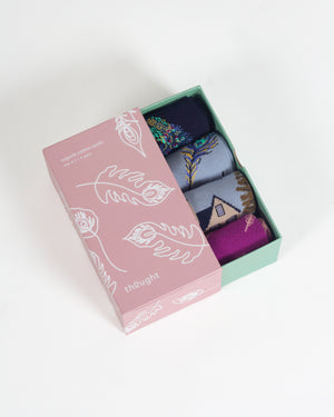 Coffret chaussettes paon en coton bio