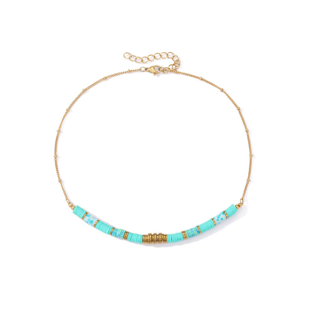 collier perles Heishi turquoise