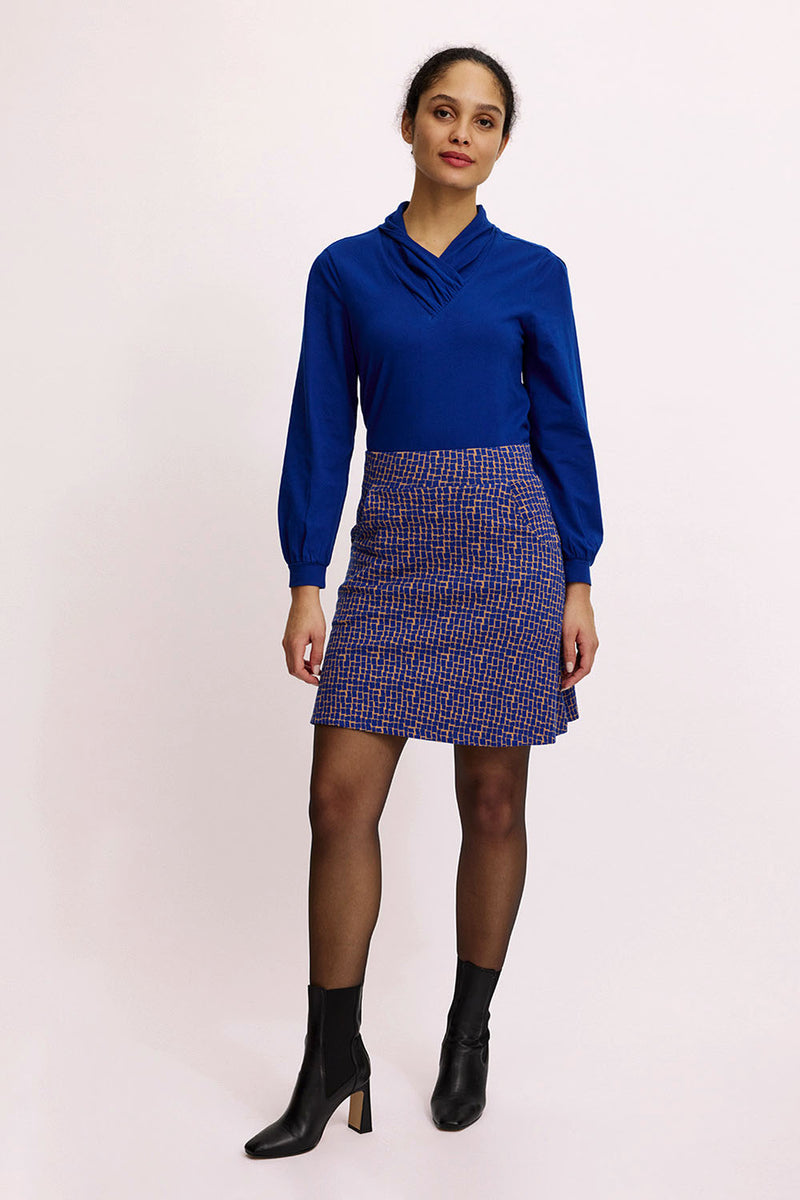Jupe blue windows en maille de coton bio