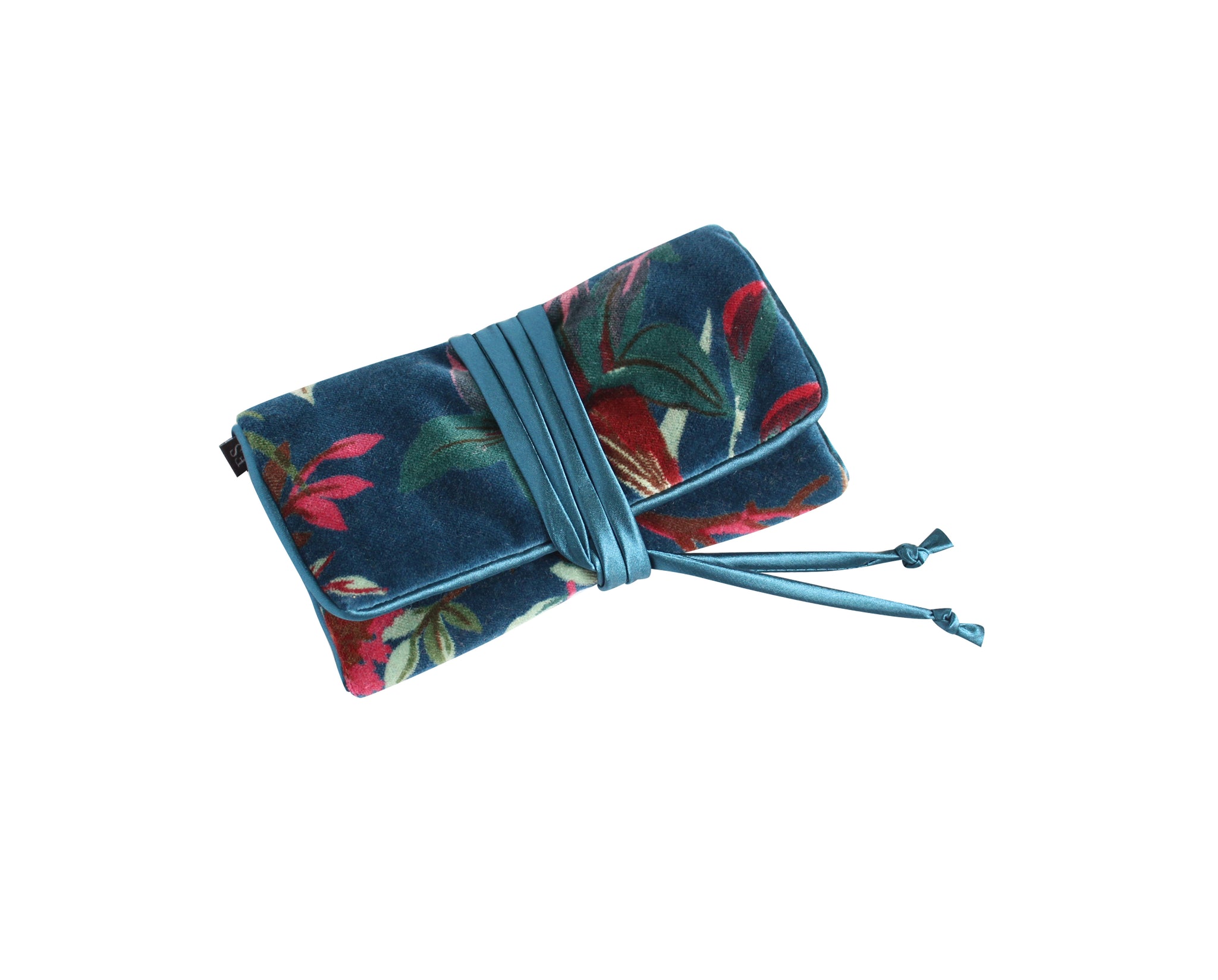 Pochette à bijoux "Botanical" en velours imprimé