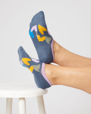 Socquettes courtes cœurs en bambou