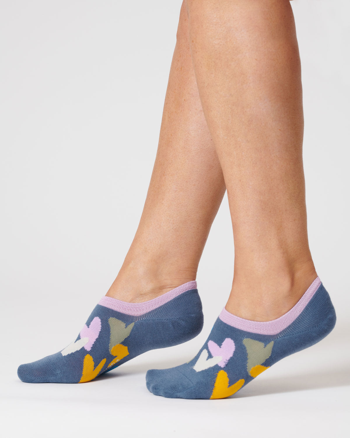 Socquettes courtes cœurs en bambou