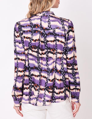 Blouse Bill imprimé vagues violettes en Ecovero