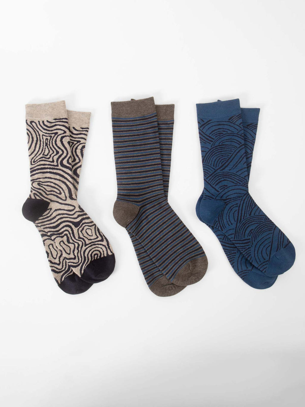 Trio de chaussettes pour homme en bambou