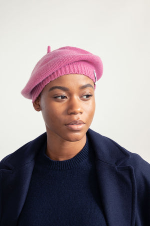 beret-Nicole-rose-bonbon-cachemire-recycle-rifo