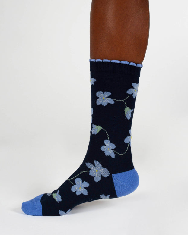 Chaussettes violettes (fleurs) en bambou