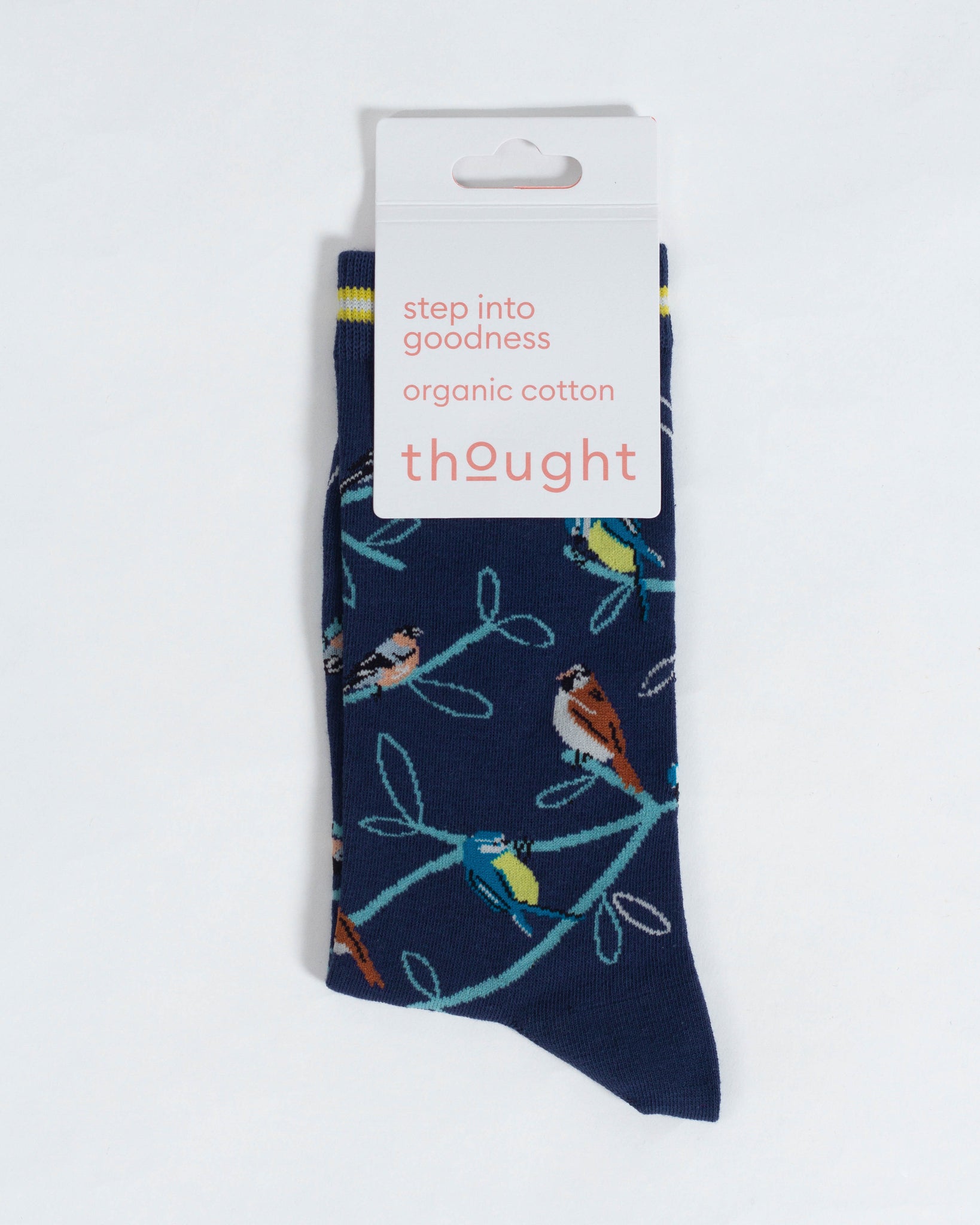 Chaussettes oiseaux sur la branche en coton bio