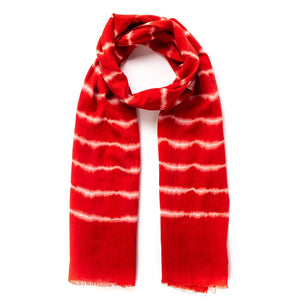 Foulard rouge tie and dye en coton bio