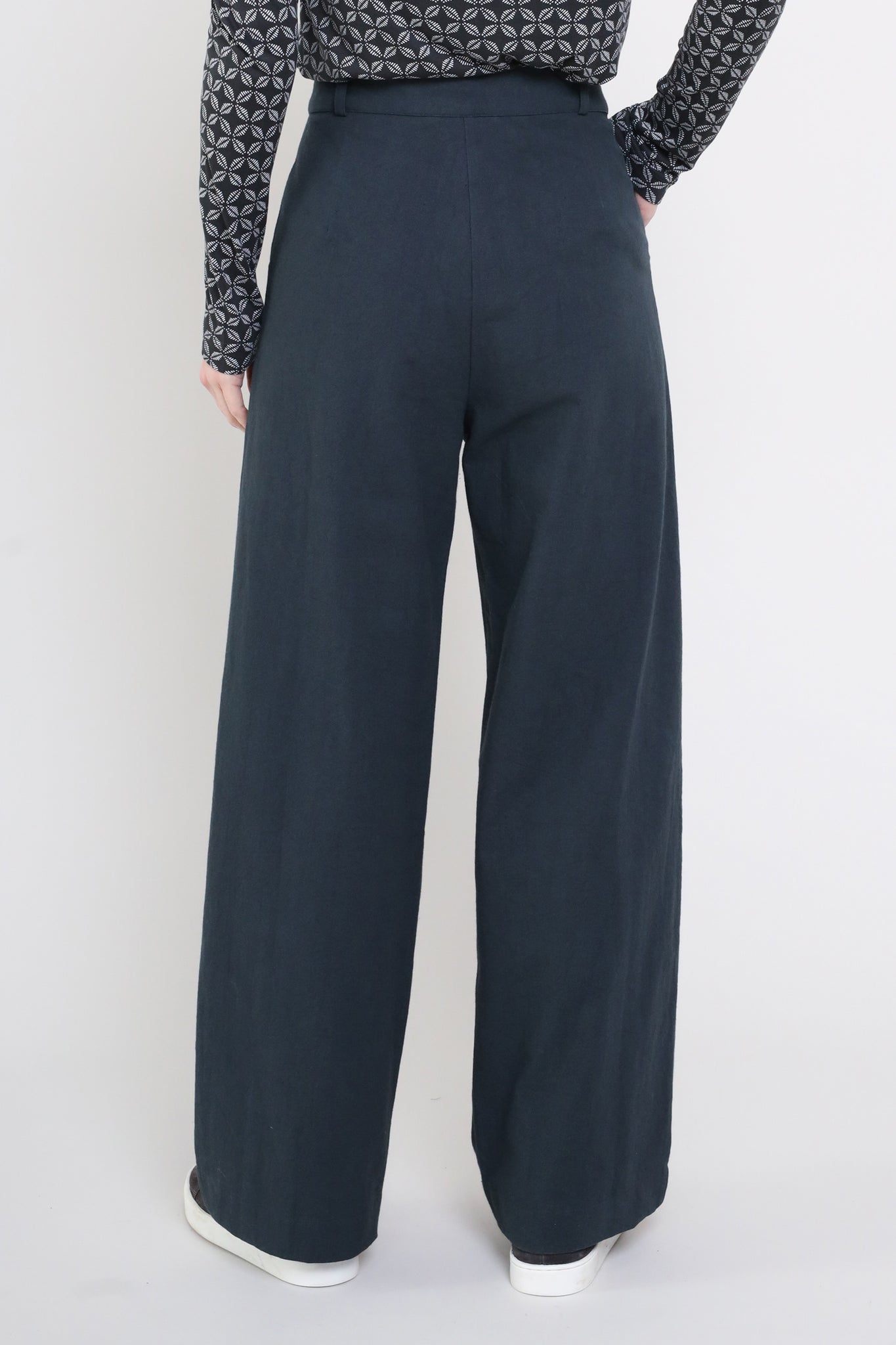 Pantalon gris raven en toile de coton