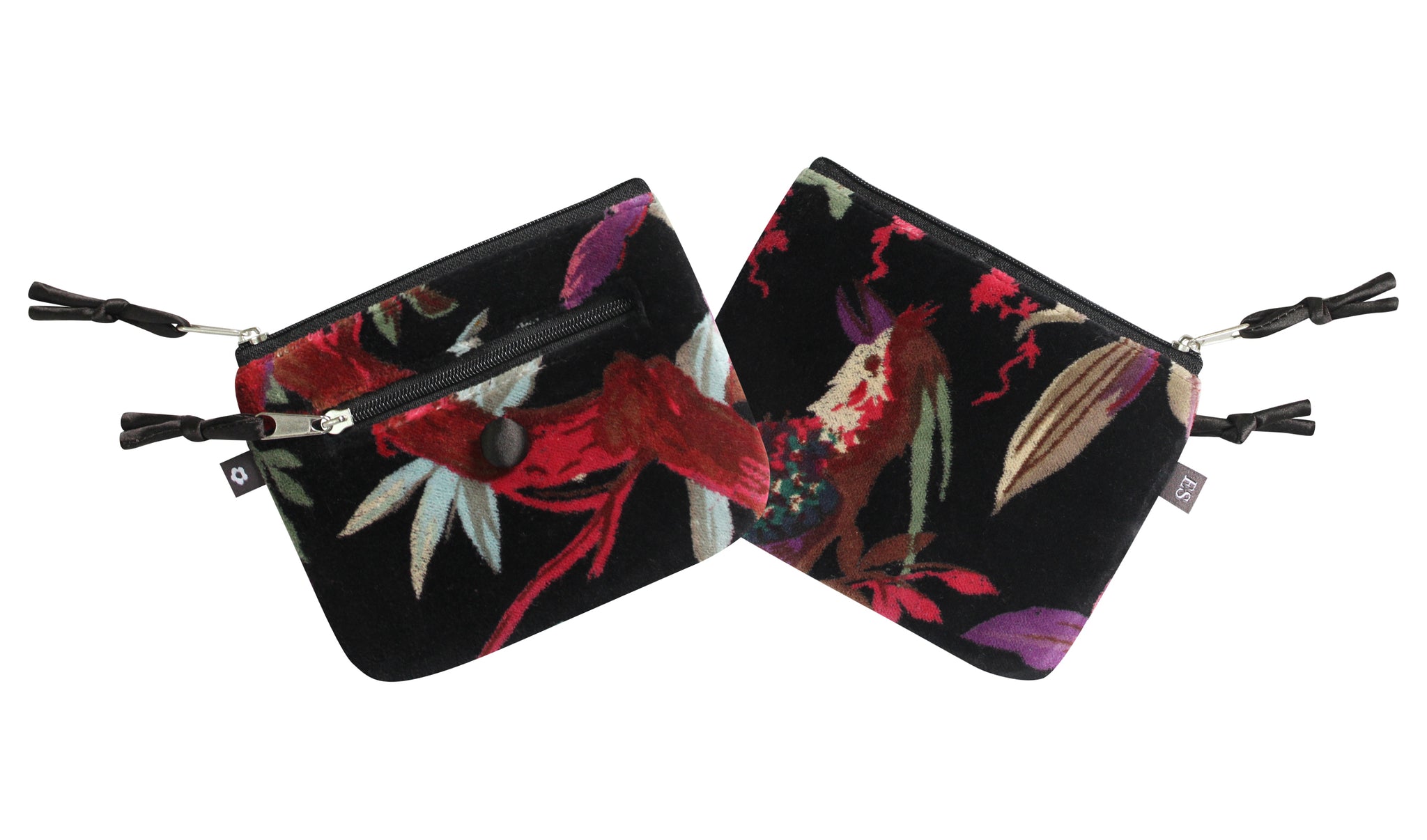 Pochette "Botanical" en velours imprimé