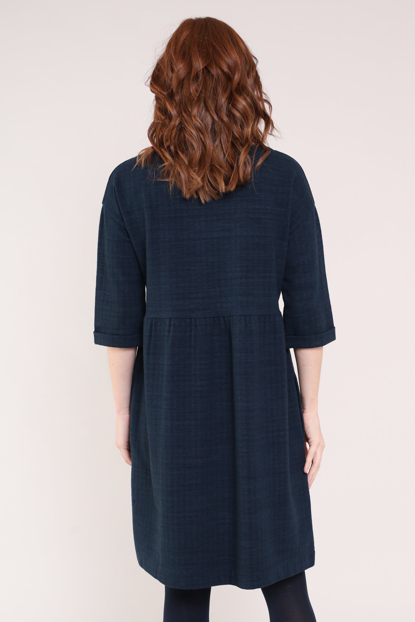 Robe navy chevrons en coton bio Nomads Clothing