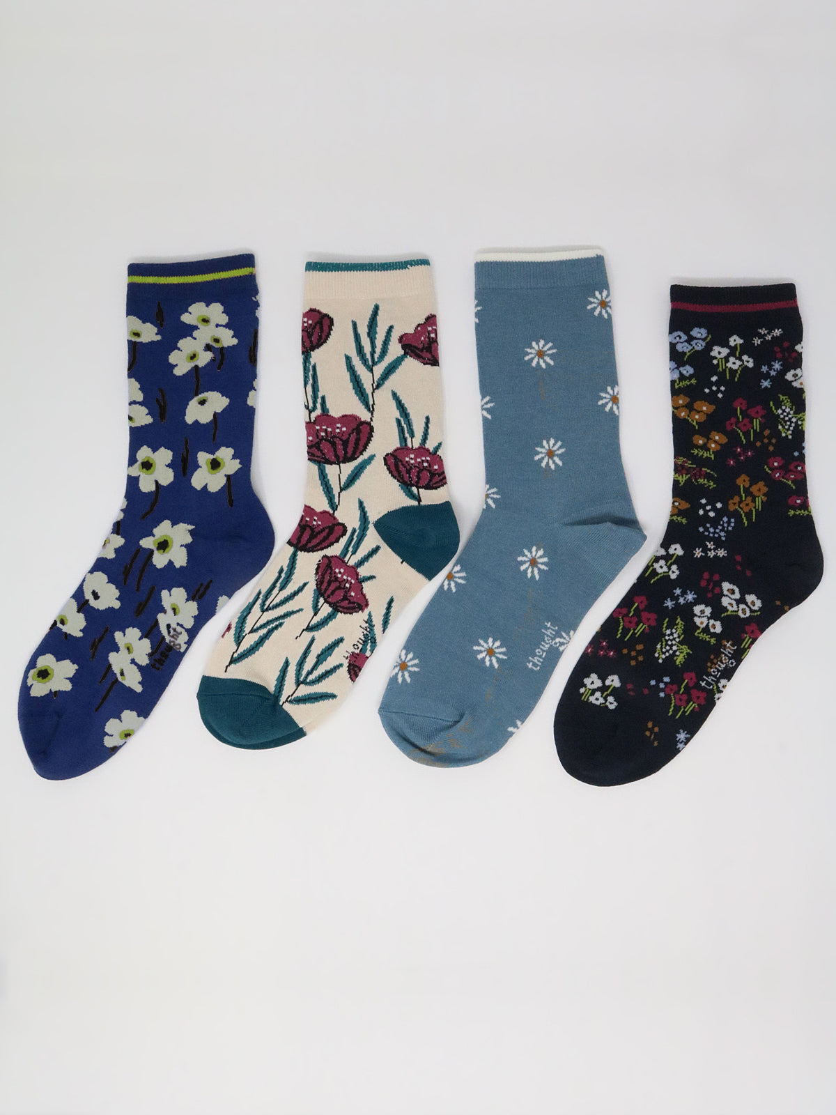 4-paires-chaussettes-fleurs-tons-bleus-printemps-bambou-coton-bio-thought