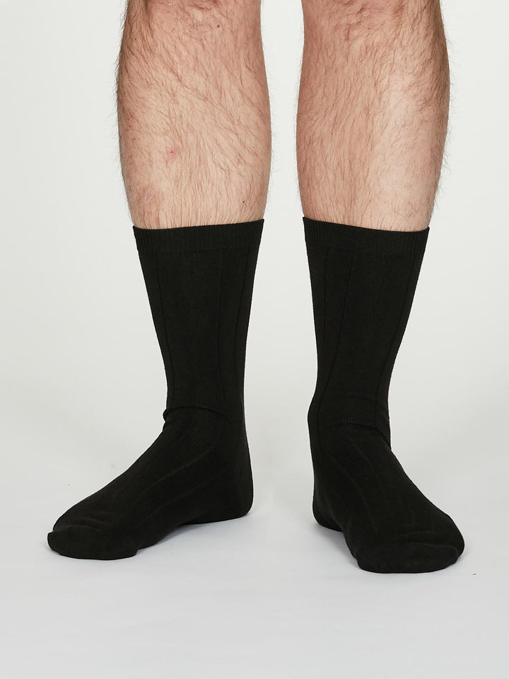 Chaussettes noires en chanvre et coton bio pour homme